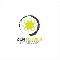 conceito de logotipo da empresa de flores zen vetor