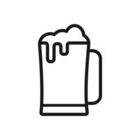 um copo de ilustração de cerveja em design moderno e plano vetor