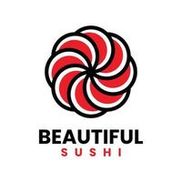 modelo de vetor de logotipo de sushi linda flor