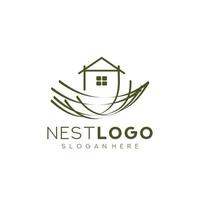 ilustração em vetor modelo de design de logotipo de ninho de pássaro