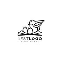 ilustração em vetor modelo de design de logotipo de ninho de pássaro