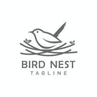 ilustração em vetor modelo de design de logotipo de ninho de pássaro