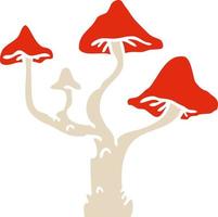 doodle dos desenhos animados de cogumelos em crescimento vetor