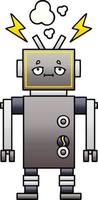 robô com defeito de desenho animado sombreado gradiente vetor