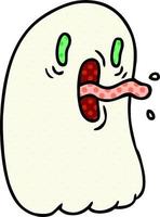 desenho de fantasma assustador kawaii vetor