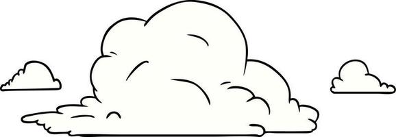 doodle de desenhos animados de grandes nuvens brancas vetor
