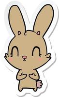 adesivo de um coelho fofo de desenho animado vetor