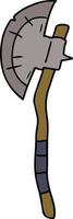 doodle dos desenhos animados de um machado medieval vetor