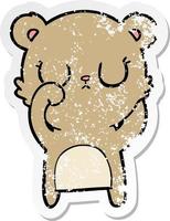 vinheta angustiada de um urso de desenho animado pacífico vetor