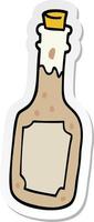 adesivo de uma garrafa de cerveja de desenho animado vetor