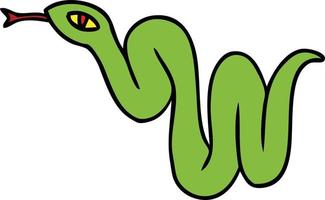 doodle de desenho animado de uma cobra de jardim vetor