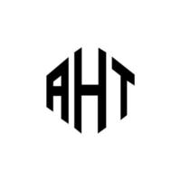 design de logotipo de carta aht com forma de polígono. aht polígono e design de logotipo em forma de cubo. aht modelo de logotipo de vetor hexágono cores brancas e pretas. aht monograma, logotipo de negócios e imóveis.