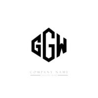 design de logotipo de carta ggw com forma de polígono. ggw polígono e design de logotipo em forma de cubo. ggw modelo de logotipo de vetor hexágono cores brancas e pretas. ggw monograma, logotipo de negócios e imóveis.