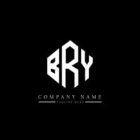 design de logotipo de carta bry com forma de polígono. bry polígono e design de logotipo em forma de cubo. bry hexágono modelo de logotipo de vetor cores brancas e pretas. bry monograma, logotipo de negócios e imóveis.