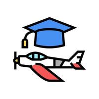 ilustração vetorial de ícone de cor de escola de voo de pós-graduação vetor