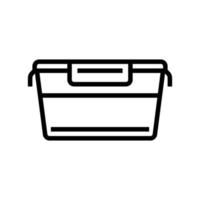 ilustração vetorial de ícone de linha de plástico de recipiente de comida vetor