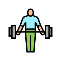 atleta se exercitando com ilustração vetorial de ícone de cor de peso vetor