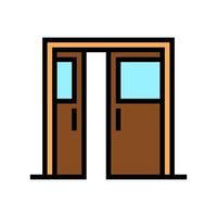 ilustração vetorial de ícone de cor de porta dupla deslizante vetor