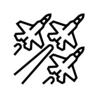 ilustração vetorial de ícone de linha de desfile de aviação vetor