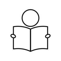 ícone de leitura. pessoas com livro. ícone relacionado à educação. estilo de ícone de linha. design simples editável vetor