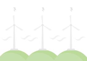 ilustração de um moinho de vento em uma colina vetor