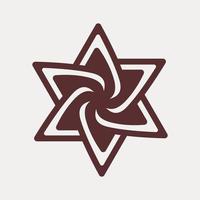 logotipo da estrela de davi. sinal religioso do judaísmo. símbolo da cultura judaica. hexagrama do emblema de israel. ilustração vetorial vetor
