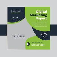 conjunto de modelo de postagem de mídia social e webinar de marketing outros seminários, cursos e aulas on-line, banner moderno adequado e modelo de design de banner quadrado imobiliário etc. vetor