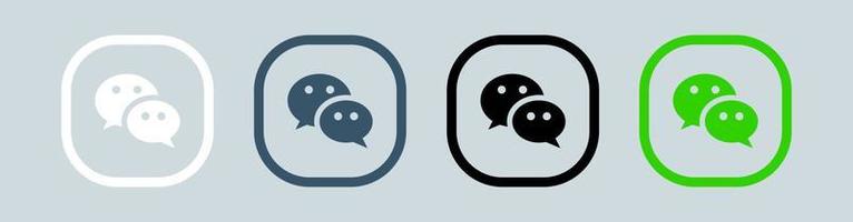 logotipo do wechat em linha quadrada. ilustração vetorial de logotipo de aplicativos de mensagens. vetor