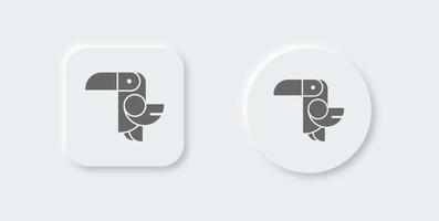 ícone sólido de tucano no estilo de design neomórfico. ilustração em vetor logotipo de pássaro simples.