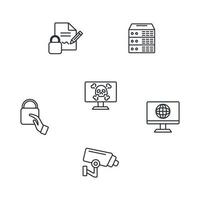 conjunto de ícones de privacidade. elementos de vetor de símbolo de pacote de privacidade para web infográfico