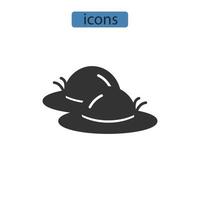 ícones de chapéu simbolizam elementos vetoriais para infográfico web vetor
