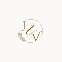 logotipo inicial do monograma do casamento jv vetor