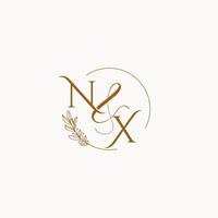 nx logotipo inicial do monograma de casamento vetor