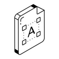 um ícone de design isométrico de fonte de arquivo vetor