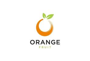 fruta laranja fresca, fatia de limão limão grapefruit cítrico com letra redemoinho inicial o logotipo design vetor