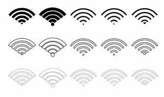 conjunto de ícones wifi isolado no fundo branco vetor