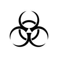 sinal de perigo radioativo nuclear. sinal tóxico, símbolo. zona radioativa de aviso vetor