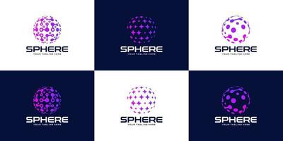 coleção de inspiração de design de logotipo de esfera mundial de tecnologia elegante e moderna vetor