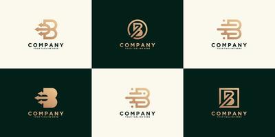coleção, modelo de design de logotipo de letra inicial b vetor