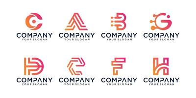conjunto de modelo de design de logotipo de letra inicial abstrata. ícones para negócios de luxo, elegantes, simples vetor