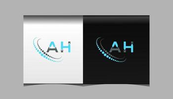 ah design criativo do logotipo da carta. ah design exclusivo. vetor