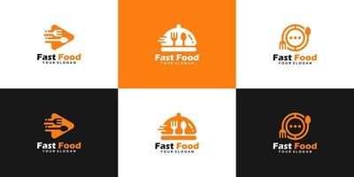 modelos de design de coleção de logotipo de fast food vetor