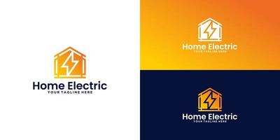 inspiração de design de logotipo de casa elétrica, stun house, electric house e relâmpago house vetor