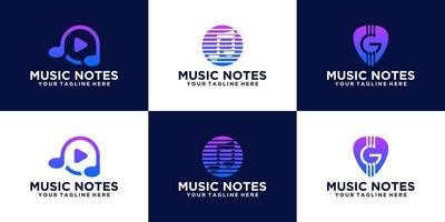 inspiração de coleção de logotipo de música criativa vetor