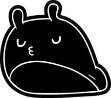 ícone dos desenhos animados kawaii gordo bonito lesma vetor
