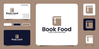 inspiração de design de logotipo de livro de comida e inspiração de cartão de visita vetor