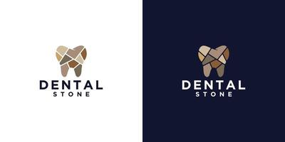 inspiração de design de logotipo de pedra dental e cartão de visita vetor