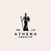 design de logotipo de vetor deusa athena premium