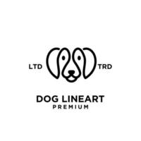 design de logotipo de vetor de arte de linha de cabeça de cachorro