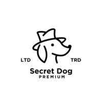 design de logotipo de linha de cachorro secreto vetor